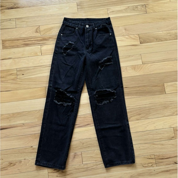 Black SHEIN jeans size 2 - Picture 1 of 2